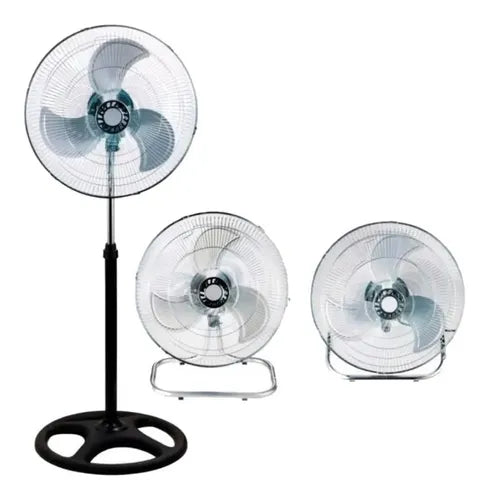Ventilador 3 en 1 Kanji KJH-FH1209 negro con 3 palas de metal, 18" de diámetro 220 V