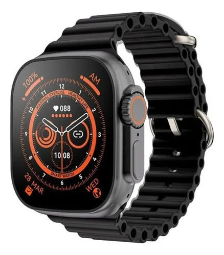 Reloj inteligente T900 Ultra Big de 49 mm, reloj inteligente Iwo Serie 8, correa negra